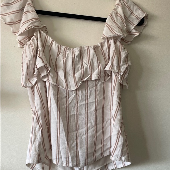 Privacy Please Ruffle Stripe Blouse-Small - Picture 9 of 11